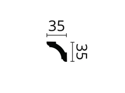 NOEL & MARQUET NMC Z1250 ARSTYL Eckleiste Zierleiste Stuckleiste 2 m 200 cm x 3,5 cm x 3,5 cm Weiß