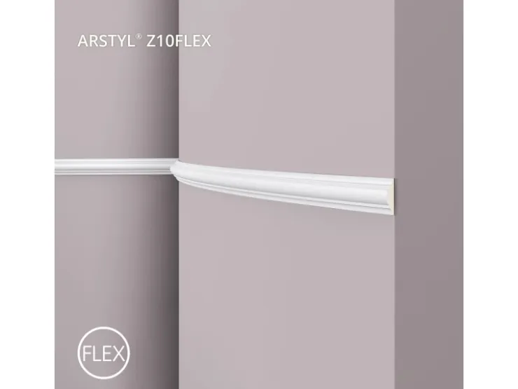 NOEL & MARQUET NMC Z10 Flex ARSTYL Flexible Wand- und Friesleiste Zierleiste Stuckleiste 2 m 200 cm x 1,8 cm x 3,8 cm Weiß* Zierprofile