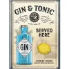 Nostalgic-Art Blechpostkarte Gin & Tonic Served Here 10 cm x 14 cm* Geschenkartikel