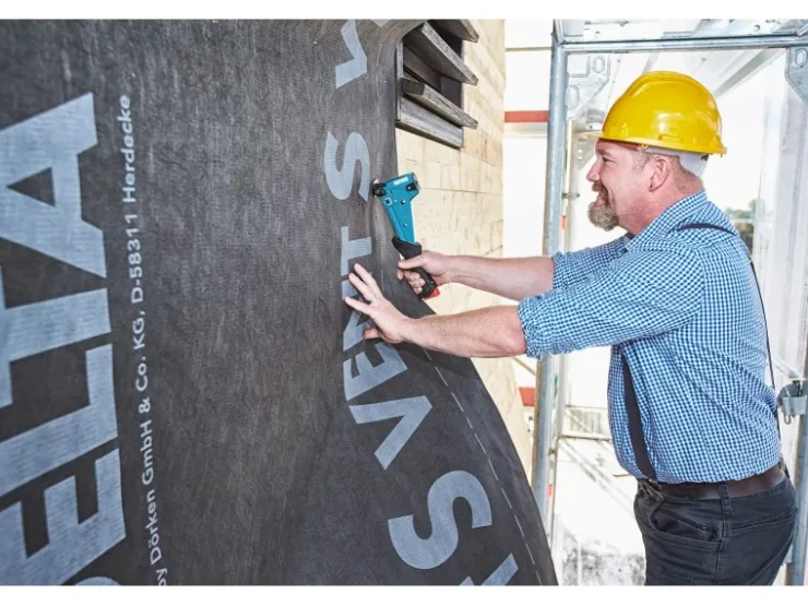 Novus Tools Hammertacker J-055 6–14 mm Typ G Premium-Tacker für Flachdrahtklammern mit Prallplatte für Oberflächenschutz 030-0454* Tapezierzubehör
