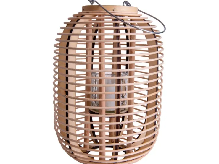 Näve Dekoleuchte Korb Natur 32,5 cm inkl. LED-Solar-Kerze* Laternen