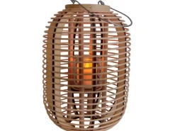 Näve Dekoleuchte Korb Natur 32,5 cm inkl. LED-Solar-Kerze* Laternen