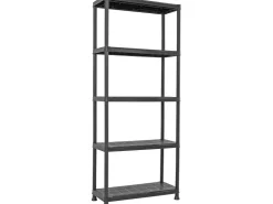 OBI Kunststoffregal S-75 Schwarz 176 cm x 74 cm x 32 cm* Schwerlastregal