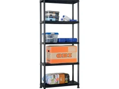 OBI Kunststoffregal S-75 Schwarz 176 cm x 74 cm x 32 cm* Schwerlastregal