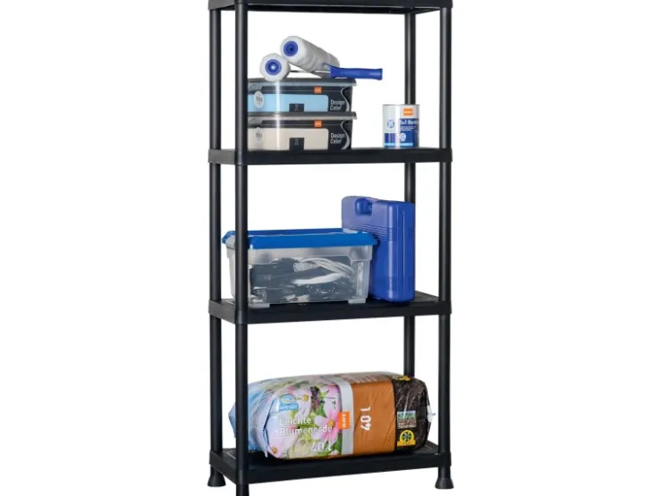 OBI Kunststoffregal XS-60 Schwarz 135 cm x 60 cm x 30 cm