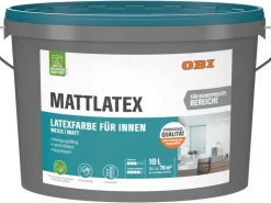 OBI Mattlatex Konservierungsmittelfrei Weiß-Matt 10 l* Grundierung