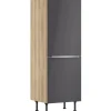 Optifit Küchen-Midischrank Linus984 60cm x 176,6cm x 58,4cm Anthrazit-Wildeiche* Möbelserien