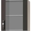Optifit Küchen-Oberschrank mit Stollenglastür Faro220 50cmx57,6cm Anthra.-Braun* Möbelserien
