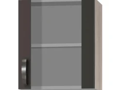 Optifit Küchen-Oberschrank mit Stollenglastür Faro220 50cmx57,6cm Anthra.-Braun* Möbelserien