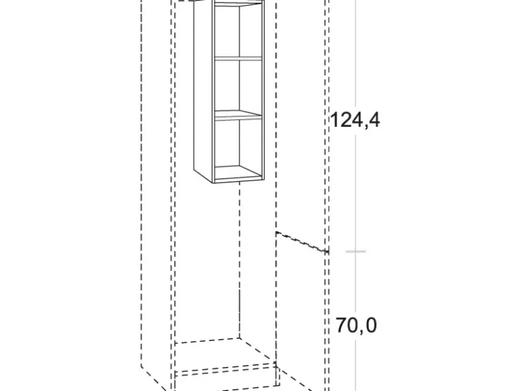 Optifit Küchen-Oberschrankregal Salo214 30cm Weiß zum Einbau in Küchen-Hochschr.* Regal Weiß