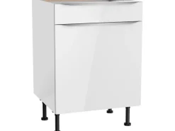 Optifit Küchen-Unterschrank Arvid986 60 cm x 87 cm x 58,4 cm Weiß* Weißlacke