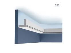 ORAC DECOR C361 LUXXUS Profil Stuck Wand Zier-Leiste indirekte Beleuchtung 2 m 200 cm x 5 cm x 5 cm Weiß* Zierprofile