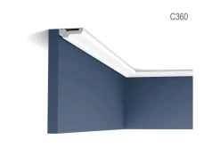 ORAC DECOR C360 LUXXUS Zierleiste Stuckleiste Decken Leiste Kanten Profil 2 m 200 cm x 2,1 cm x 6 cm Weiß* Zierprofile