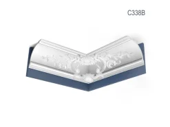 ORAC DECOR C338B LUXXUS Eckleiste Zierleiste Profilleiste Stuckleiste Weiß 2 m 200 cm x 18,4 cm x 18,4 cm Weiß* Zierprofile