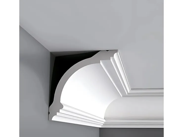 ORAC DECOR CB512N BASIXX Stuckprofil Dekor Zierleiste Eck-Wand-Decken-Leiste 2 m 200 cm x 9,5 cm x 10 cm Weiß