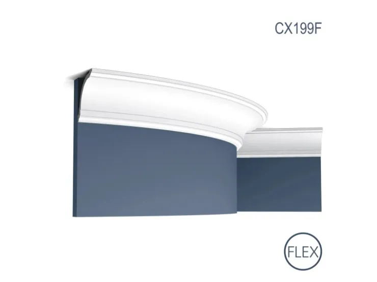 ORAC DECOR CX199F AXXENT Flexible Eckleiste Zierleiste Stuckleiste 2 m 200 cm x 8 cm x 8 cm Weiß