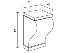 ORAC DECOR GB02 XTERIO Wandhalter für Vordach Fassadenkonsole Zierlement, 7 cm x 49 cm x 40 cm Weiß