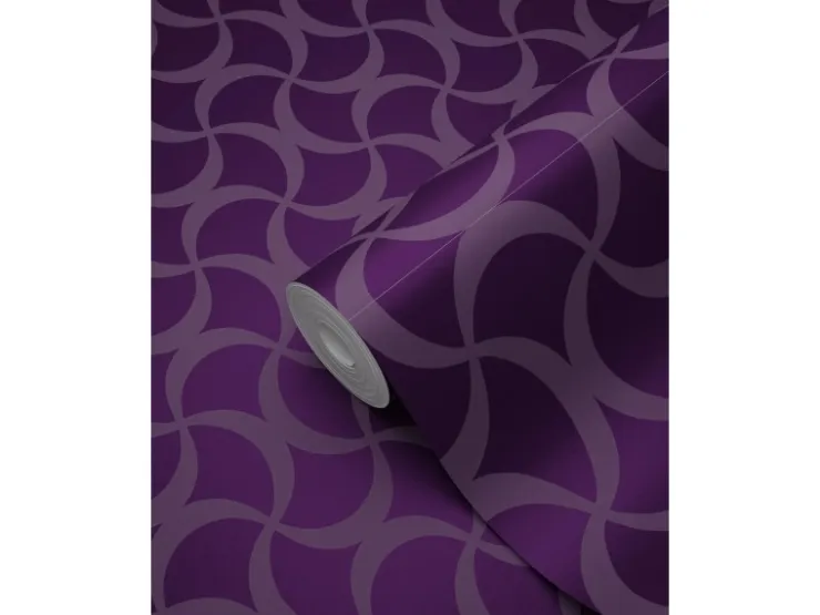 Origin-luxury wallcoverings Origin Wallcoverings Tapete Grafisches Muster Lila 53 cm x 10,05 m 345736