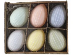 Ostereier-Set Kunststoff 6 Stück Bunt Pastell