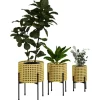 Outsunny Blumenständer-Set Stahl Gold Ø30 x 40H cm* Dekorative Figuren