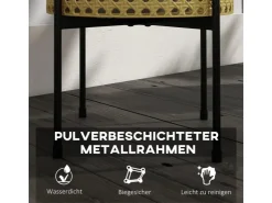 Outsunny Blumenständer-Set Stahl Gold Ø30 x 40H cm* Dekorative Figuren