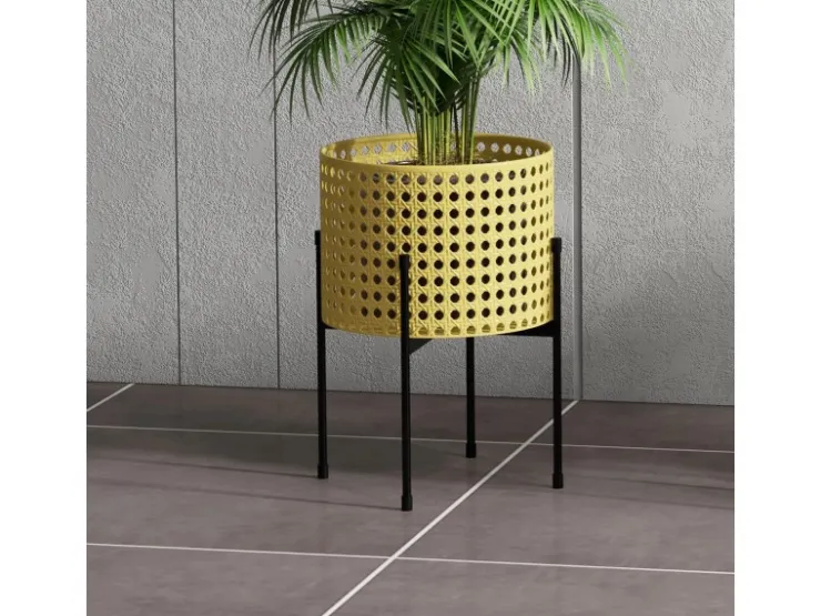 Outsunny Blumenständer-Set Stahl Gold Ø30 x 40H cm* Dekorative Figuren