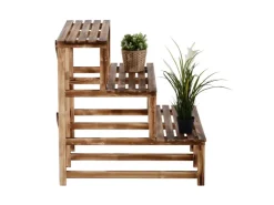 Outsunny Pflanzenregal Tannenholz Verkohlt L80 x B80 x H78cm