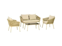 Outsunny 4 Tlg. Gartenmöbel-Set mit Kissen für Garten Terrasse
