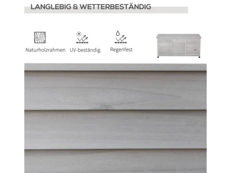 Outsunny Gartenbox Wetterbeständig 127 x 56 x 60 cm Grau