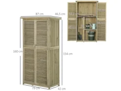 Outsunny Gartenschrank mit Asphaltdach 4 Fächer 87 x 46,5 x 160 cm* Aufbewahrung