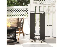 Outsunny Kaminholzregal Brennholzregal für Outdoor Indoor Stahl Schwarz* Regale Schwarz