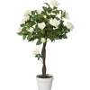 Outsunny Künstliche Pflanzen Kunststoff Stoff Weiß 18L x 18B x 90H cm