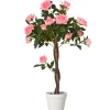 Outsunny Künstliche Rosenpflanzen im Zementtopf 90 cm
