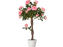 Outsunny Künstliche Rosenpflanzen im Zementtopf 90 cm