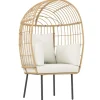 Outsunny Rattansessel Stahl PE-Rattan 95L x 80B x 155H cm Beige