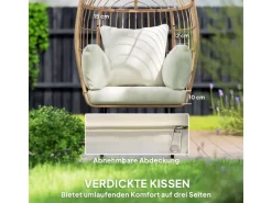Outsunny Rattansessel Stahl PE-Rattan 95L x 80B x 155H cm Beige