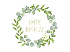 PPD Papierservietten Eucalyptuskranz und Spruch 16,5 x 16,5 cm 20 Stk Weiß-Grün FSC®* Papier Servietten