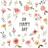 PPD Papierservietten mit Blumen und Spruch 16,5 cm x 16,5 cm 20 Stück Weiß-Gelb FSC®