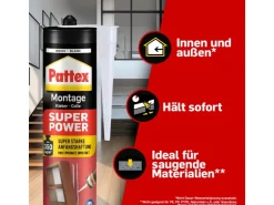 Pattex Baukleber Montagekleber Super Power Kartusche starke Anfangshaftung 370 g* Zierprofile
