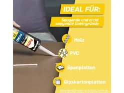 Pattex Baukleber Montagekleber Power Kartusche starke Anfangshaftung 370 g* Zierprofile