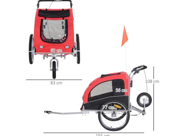 PawHut 2 in 1 Hundeanhänger Universalkupplung* Kleintierbedarf