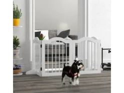 PawHut Absperrgitter mit 2 Stützfüßen und 4 Paneelen* Hundebedarf
