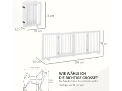 PawHut Absperrgitter mit Tür und 2 Stützfüßen