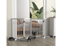 PawHut Absperrgitter 4-Teilig 206 x 76 cm Faltbar mit 2 Stützfüßen