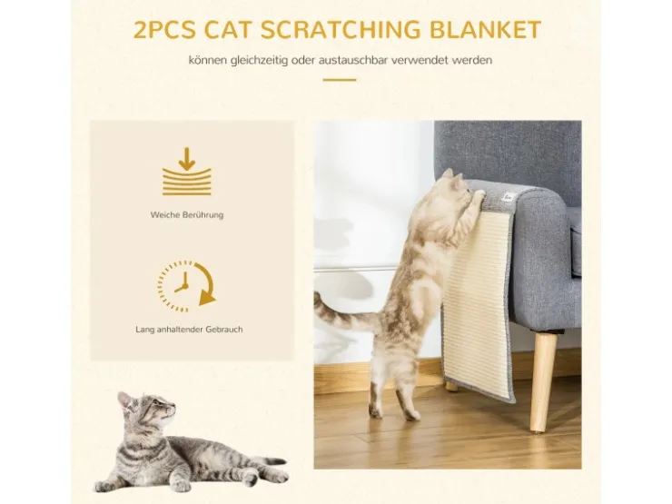 PawHut 2er Kratzmatte Sisal Sessel Couch Katzenkratzmatte* Sessel|Katzenbedarf