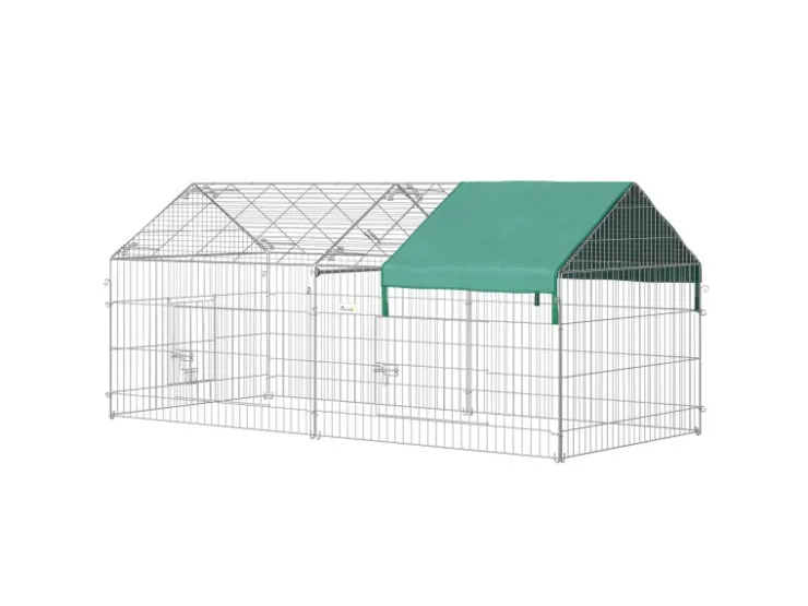 PawHut Freigehege Laufgitter mit Abdeckung 220 x 103 x 103 cm* Kleintierbedarf