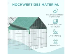 PawHut Freigehege Laufgitter mit Abdeckung 220 x 103 x 103 cm* Kleintierbedarf