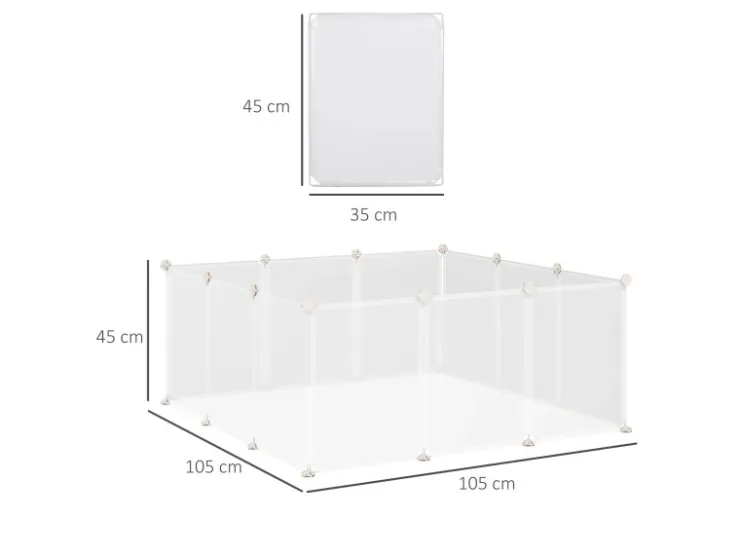 PawHut Freilaufgehege Laufgitter DIY Absperrgitter 105 x 105 x 45 cm
