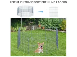 PawHut Freilaufgehege Laufstall für Tiere 8-Teilig