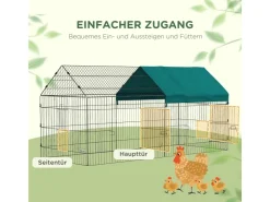 PawHut Freilaufgehege mit Abdeckung und 4 Türen* Kleintierbedarf